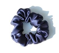Cerchietto Per Capelli Donna 100% Pure Silk Large Scrunchies Cortops Capel Bands Ties Elastics Ponytail Supporti for le donne Accessori for ragazze 19 momme 3.5 cm Fascia Per Capelli(6 Navy Blue)
