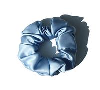 Cerchietto Per Capelli Donna 100% Pure Silk Large Scrunchies Cortops Capel Bands Ties Elastics Ponytail Supporti for le donne Accessori for ragazze 19 momme 3.5 cm Fascia Per Capelli(16 Baby Blue)