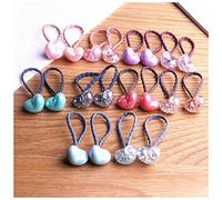 Cerchietto Per Capelli Donna 2. 0pcs. Princess Flower Color Ball Ball Elastic Hair Bands Copricapo Capelli Corde Accessori for capelli Ragazze Fascia Per Capelli(A)