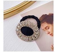 Cerchietto Per Capelli Donna Baroque Full Rhinestone Capelli Cravatta Accessori moda Donne Strass Round Band Rumo Band Ponytail Casily Corda Elastica Scrillies Fascia Per Capelli(Oval)