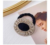 Cerchietto Per Capelli Donna Baroque Full Rhinestone Capelli Cravatta Accessori moda Donne Strass Round Band Rumo Band Ponytail Casily Corda Elastica Scrillies Fascia Per Capelli(Round)