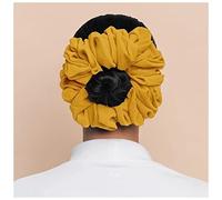 Cerchietto Per Capelli Donna Malasian Mazzo Capelli for capelli for le donne musulmane Chiffon Gomma Band Bella Hijab Volumizzante Scrackie Grandi Accessori for fodera Fascia Per Capelli(Yellow)