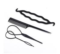 Cerchietto Per Capelli Donna Popolare 1 SET Strumenti di plastica Loop Styling Tools Nero Topsy Clip Clip Clip Capelli Braid Maker Styling Tool Mox Fascia Per Capelli(02BK)