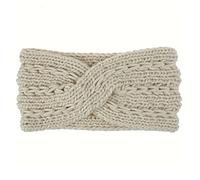 Cerchietto Per Capelli Donna Warm Winter Bandana Fashion Women Elastic Lavern Crochet lavorato a maglia Bandana testa avvolgente Hairband Elegante for capelli accessori Fascia Per Capelli (Size : Bei