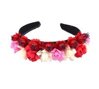 Cerchietto per capelli "Florentina" con fiori bianchi, rossi e rosa e frutti di bosco, accessorio per capelli, per matrimonio, addio al nubilato, festa estiva, festa popolare, Carnevale (Florentina