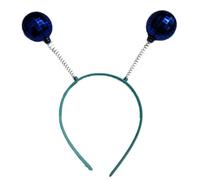 Cerchietto per capelli in argento metallizzato con due palle oscillanti, accessori per capelli, copricapo per feste e costumi di Halloween