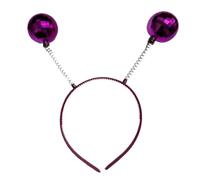 Cerchietto per capelli in argento metallizzato con due palle oscillanti, accessori per capelli, copricapo per feste e costumi di Halloween
