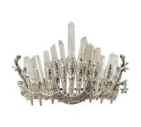 Cerchietto per capelli in cristallo bianco per le pietre della fata della Boemia ornamenti per capelli per festival musicali