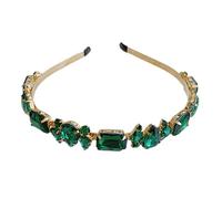 Cerchietto per capelli in lega con strass scintillanti, vintage, con pietre preziose, accessorio per capelli per donne e ragazze, 1 pezzo