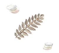 Cerchietto per capelli in metallo con motivo a foglie, da donna, in oro, da sposa, per feste in costume, ballo di fine anno, matrimonio (NO.16, taglia unica)