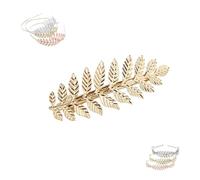 Cerchietto per capelli in metallo con motivo a foglie, da donna, in oro, da sposa, per feste in costume, ballo di fine anno, matrimonio (NO.13, taglia unica)
