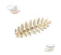 Cerchietto per capelli in metallo con motivo a foglie, da donna, in oro, da sposa, per feste in costume, ballo di fine anno, matrimonio (NO.17, taglia unica)
