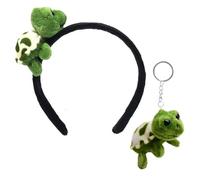 Cerchietto per capelli in peluche 3D con tartaruga divertente da donna con animale farcito in peluche per trucco lavaggio viso