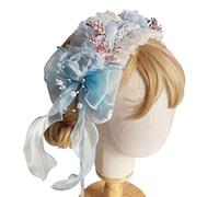 Cerchietto per capelli in pizzo a forma di fiore da donna, alla moda, largo, con perle, accessori carini, fasce per capelli da donna, graziose fasce decorative floreali per lavare il viso per ragazze