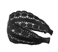 Cerchietto per capelli in pizzo nero con fiore largo, accessorio per capelli, stile 2