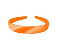 Cerchietto per capelli in raso smussato al tatto, 2 cm, per scuola, colori vivaci (arancione acceso)