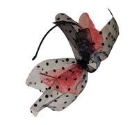 Cerchietto per capelli in rete a pois con grande fiocco, elegante accessorio per lo styling dei capelli per banchetti formali a tema festa a tema