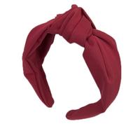 Cerchietto per capelli in tessuto con nodo, larghezza 6 cm, per donna, tinta unita, annodato, antiscivolo, vintage, per tutti i giorni, rosso
