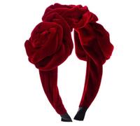 Cerchietto per capelli in velluto con rosa rossa, elegante, accessorio per capelli per donne e ragazze, 1 pezzo
