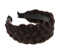 Cerchietto per Capelli Intrecciati alla Moda, Larga Alta, Donna | Materiale Sintetico Struttura Rinforzata, Effetto Volume, per Coprire Capelli Grigi, Danza e Pratica