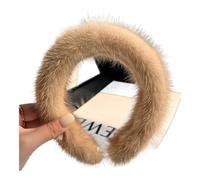 Cerchietto per capelli invernale da donna, alla moda, idea regalo pelosa (beige)