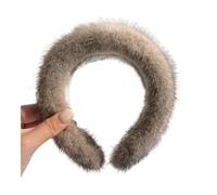 Cerchietto per capelli invernale da donna, alla moda, idea regalo pelosa (grigio)