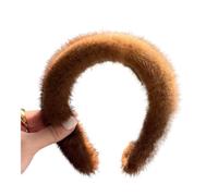 Cerchietto per capelli invernale da donna, alla moda, idea regalo pelosa (marrone chiaro)