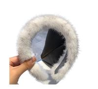 Cerchietto per capelli invernale da donna, alla moda, idea regalo pelosa (visone bianco)