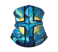 Cerchietto per Capelli Jesus Christ Cross Religious Stained Glass Style Antivento Sciarpa A Tubo Multiuso Protezione del Viso per Yoga Bambini Donna