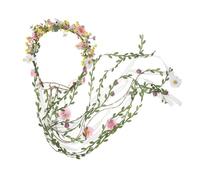 Cerchietto per capelli realistico a forma di fiore, con foglie lunghe, nappe, fascia per matrimonio, sposa, cosplay, fata