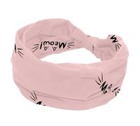 Cerchietto per capelli rosa con gatto miao morbido, per donne e ragazze, elastico annodato, fascia per capelli sportiva alla moda per allenamento, yoga, palestra, corsa