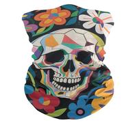 Cerchietto per capelli Skulls Colorful Flowers Printmaking Ghetta da collo