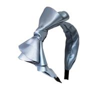 Cerchietto per capelli, tinta unita, con fiocco, fascia per capelli da donna, antiscivolo, accessorio per capelli, stile vintage, per lavare il viso, blu