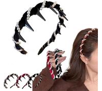 Cerchietto per capelli vintage con perle artificiali di cranio alto, elegante e antiscivolo, accessorio per capelli da sposa, per feste e matrimoni, fascia per capelli con pettine per donne e ragazze