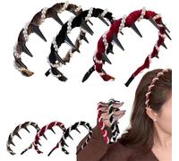 Cerchietto per capelli vintage con perle artificiali di cranio alto, elegante e antiscivolo, accessorio per capelli da sposa, per feste e matrimoni, fascia per capelli per donne e ragazze (misto, 3