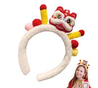 Cerchietto per capodanno cinese, fascia per capodanno cinese, graziosa fascia per danza dei leoni in peluche, forcina per capodanno cinese, copricapo divertente per matrimoni, Pasqua, compleanni,