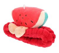 Cerchietto per Chioma Anguria in Peluche Rosso, Morbido e Elastico | Lavaggio Viso e Cosmetica, Mantiene i Chioma Lontani dal Volto, Stile Simpatico per Spa e Casa