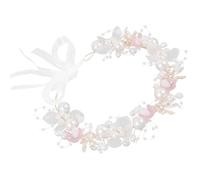 Cerchietto per Chioma con Perline e Nastro, Stile Elegante | Accessori per Ragazzo Ragazza in Comunione, per Damigella e Festa Nuziale, Legatura Regolabile, Non Rovina i Chioma