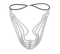 Cerchietto per Chioma Multi-Strato con Cristalli, Elegante e Leggero | Argento, Cristalli e Lega, Vestibilità Unica, per Trecce, Serate, Balli e Look Raffinati
