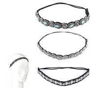 Cerchietto per Gioielli, 3 Pezzi Fasce per Capelli Elastiche Strass, Cerchietto da Donna in Strass, Strass Fascia, Cristallo Fascia, Adatto per Accessori per Capelli da Donna e da Ragazza