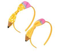 Cerchietto per insegnanti - Graziose mollette per capelli con fiocco, fascia portatile per educatori | gialla, fascia elastica per il ritorno a cole, accessorio per capelli, decorazione per