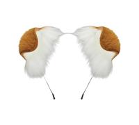 Cerchietto regolabile con orecchie per cani, accessorio per capelli, accessorio per capelli, ornamento alla moda, morbido, per cosplay, feste, uso quotidiano