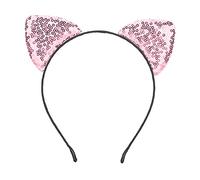 Cerchietto reversibile con orecchie da gatto e paillettes - Cerchietti lucenti per capelli da donna - Accessorio carino da gattina per feste e uso quotidiano