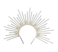 Cerchietto rotondo a cinque punte con fibbia a forma di stella, accessorio per capelli esagerato, elegante, per donne, feste, Halloween, strega