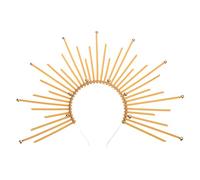 Cerchietto rotondo con stella a cinque punte Halos Corone per feste Costume Strega Cerchietto Halos Elegante Copricapo da Strega Fasce per capelli per feste