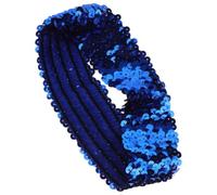 Cerchietto Sportivo Paillettes Elastiche, Imbottito, Blu | Donne e Ragazze, Tiene i Chioma Lontani dagli Occhi, Adatto a Gara e Festa in Costume