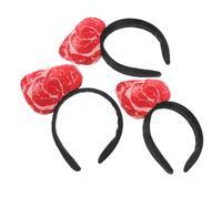 Cerchietto Testa Finta Carne Realistico Rosso 3 Pezzi | Accessorio per Costumi, per Feste di Pasqua e Party, Design Carnefice Creativo in Stoffa e Plastica