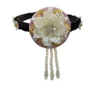 Cerchietto tradizionale coreano Hanbok per donne e ragazze, elegante cerchietto per capelli con perle e fiori, accessorio per capelli da ballo