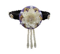 Cerchietto tradizionale coreano Hanbok per donne e ragazze, elegante cerchietto per capelli con perle e fiori, accessorio per capelli da ballo