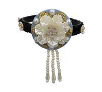 Cerchietto tradizionale coreano Hanbok per donne e ragazze, elegante cerchietto per capelli con perle e fiori, accessorio per capelli da ballo